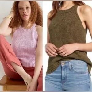 J. Crew Knit Tank Tops in Pink and Olive